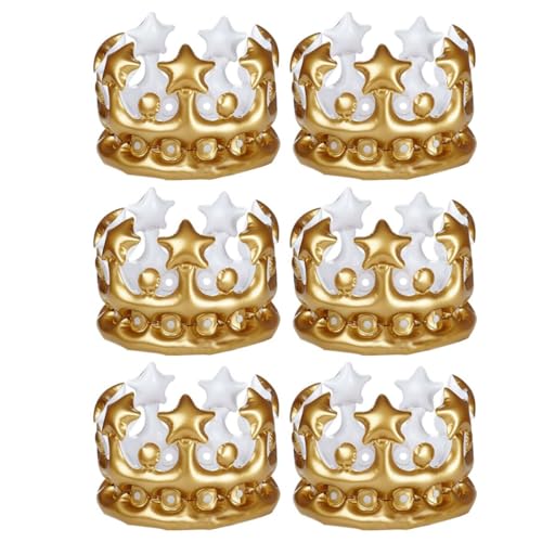 COLLBATH 6st Sprengkrone Für Kinder Aufblasbare Kronenstütze Geburtstagsparty-krone Prinzessinnen-partydekoration Geburtstagskrone Herren Armband 6-teiliges Set Pvc Junge von COLLBATH