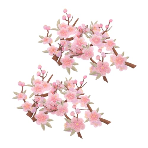 COLLBATH 8 Stück Teiliges Bestickte Applikationen Pfirsichblüten Motiv Blumen Stoffaufnäher zum Aufnähen für Kleidung Jeans Rucksäcke Vielseitige Blumenverzierungen für DIY und Reparaturen von COLLBATH