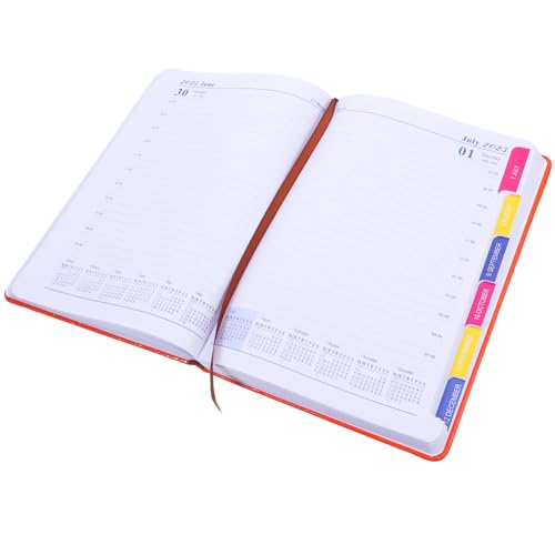 COLLBATH Agenda-Buch Täglicher Planer Zeitplan Buch Wochenplaner Tagesplaner Notizbuch zum Schreiben im Büro Monatsplaner Veranstalter Buchplaner Schreibbuch Pu Orange von COLLBATH