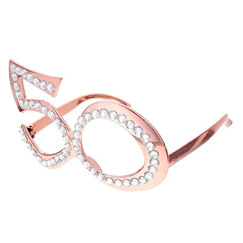COLLBATH Zahl Geburtstag Brille Glitzer Rahmen Dekorative Party Brillen 50 Geburtstag Strass Brillen von COLLBATH