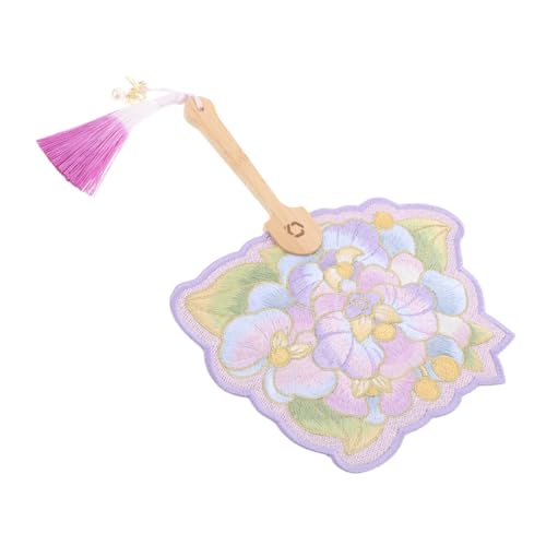 COLLBATH Bestickter Schmetterlings Orchideen Fächer mit Holzgriff für Hochzeiten Tanzaufführungen und Kulturelle Events von COLLBATH