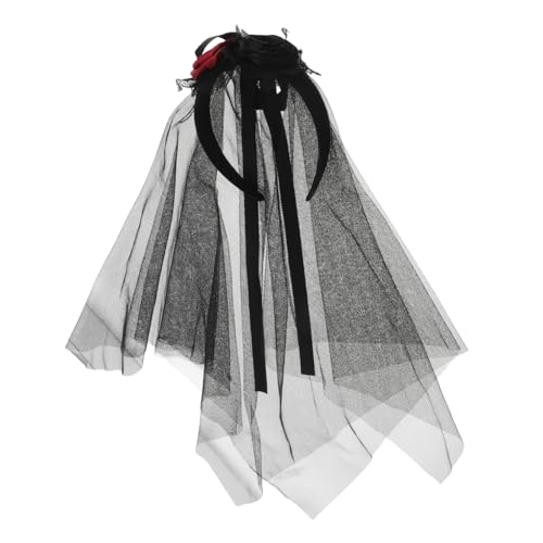 COLLBATH Dunkles Braut Stirnband Schleier Geister Kopfbedeckung Haarband Mit Blumen Brautschleier Stirnband Geister Stirnbänder Für Frauen Halloween Kopfbedeckung Toter von COLLBATH