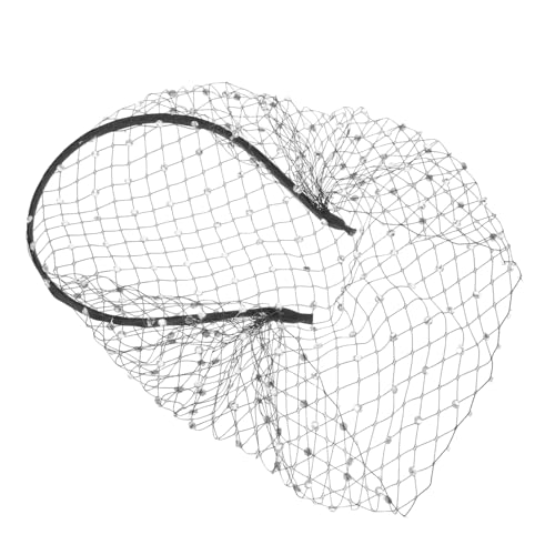COLLBATH Elegantes Braut-stirnband mit Schleier Vintage Fascinator Haarreif Bequemer Sitz Geeignet für Hochzeiten Teepartys Cocktailfeiern Damen Haarschmuck Schwarz mit Funkelnden von COLLBATH