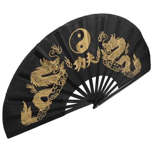 COLLBATH Faltbarer Tai Chi Fächer Chinesischer Kung Fu Handfächer für Bühne Tanz Performance Vintage Design Kompakt und Leicht Vielseitig für Dekoration und COLLBATH Faltbarer Tai Chi Fächer Chinesischer Kung Fu Handfächer für Bühne Tanz Performance Vintage Design Kompakt und Leicht Vielseitig für Dekoration und von COLLBATH