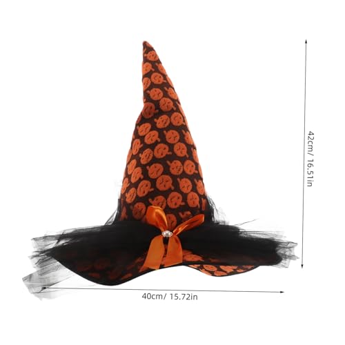 COLLBATH Halloween Hexenhut mit Spinnennetz-mesh und Kürbismotiv Vielseitiger Hexen Zauberer-kostümhut für Damen und Dekoratives Accessoire für Halloween-partys Cosplay und Karneval COLLBATH Halloween Hexenhut mit Spinnennetz-mesh und Kürbismotiv Vielseitiger Hexen Zauberer-kostümhut für Damen und Dekoratives Accessoire für Halloween-partys Cosplay und Karneval von COLLBATH