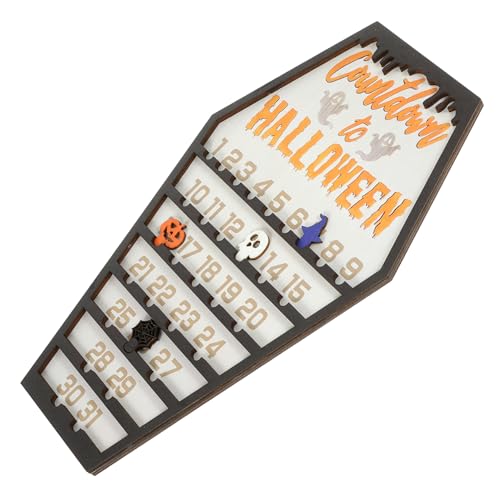 COLLBATH Halloween-Kalender- Adventskalender Halloween-Adventsdekoration Countdown -Kalender Countdown- Halloween Decors Halloween-Kalenderschmuck Ornament hölzern von COLLBATH