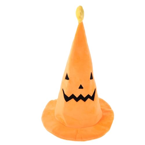 COLLBATH Hexenhut Weihnachtszubehör Herren Cosplay Partyzubehör Halloween Zauberer Cosplays Halloween Kostümhut Kürbishüte Halloweenhüte Kürbishut Damen Orange Stoff von COLLBATH