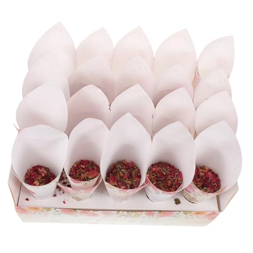 COLLBATH Hochwertiges Hochzeitspapier-Tray Farbenfrohe Blütenblätterhalter Vielseitige Tischdekoration für Party Empfang und Blumenkorb Inklusive Hülle mit Rosenzierde von COLLBATH