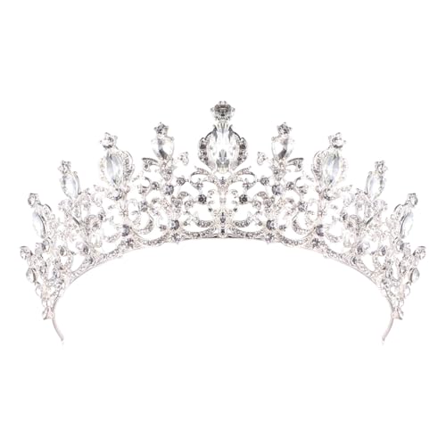 COLLBATH Hochzeitskrone Damen Königinnenkrone Haar Fantasiekrone Schillernde Dusche Swift Bachelorette Tiara Volle Halloween Party Reif Kopfbedeckung Vintage Dutt Kopfschmuck Fee Rave von COLLBATH