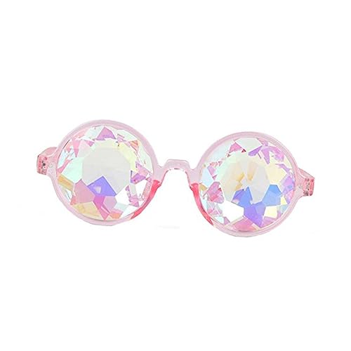 COLLBATH Kaleidoskop-Brille regenbogengläser prismenbrille prismabrille weingläser pink pinke weingläser Sonnenbrille schnapsgläser Beugungsgläser Glas Kostüme Rosa von COLLBATH