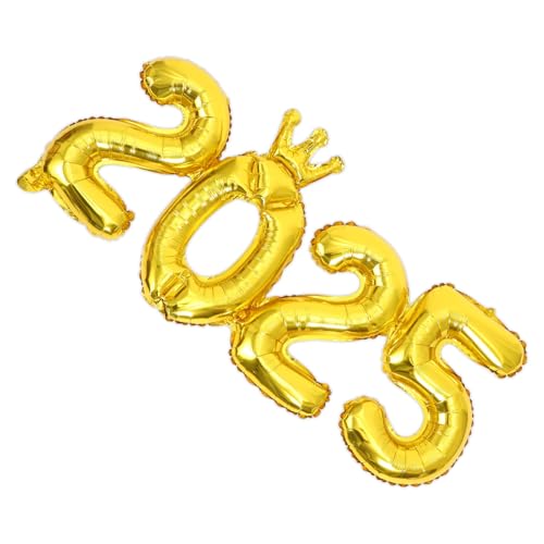 COLLBATH Kronenballon Geburtstag Luftballons Silvester Party Gunst Partygeschenke 2025 Luftballons Silvester Folienballons Ballon Für Das Neue Jahr 2025 Neujahrsparty-luftballons Pvc Golden von COLLBATH