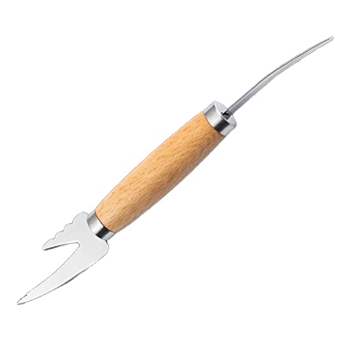 COLLBATH Küchengarnelenschäler Aus Edelstahl Und Holz Ergonomischer Griff Für Dauerhaften Einsatz Garnelenschnur-reinigungswerkzeug von COLLBATH