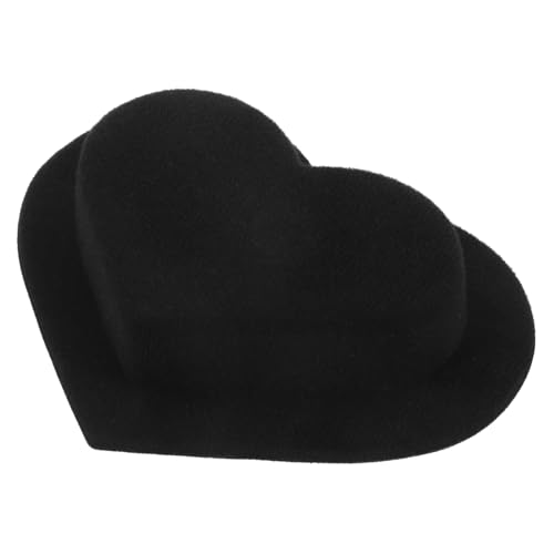 COLLBATH Mini Herzform Zylinderhut aus Schwarzem Veloursstoff Süßer Kleiner Minihut für Puppendekoration DIY Handwerksmaterial Zierlicher Hut für Lolita Stil und Haaraccessoires von COLLBATH