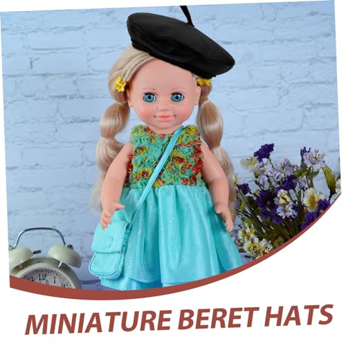 COLLBATH Miniatur aus Baumwolle Kleiner Schwarzer Puppenhut Dekoratives Mini für Puppen und DIY Vielseitig Robust und Leicht für Puppenhaus und Partydeko von COLLBATH