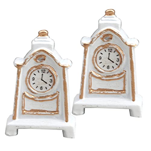 COLLBATH Miniatur-pendeluhr Kleine Holzuhr Dekorative Standuhr Für Haus Miniatur-kaminuhr Holzfigur-Uhr Flurmöbel-Dekoration Miniaturhaus-zubehör von COLLBATH