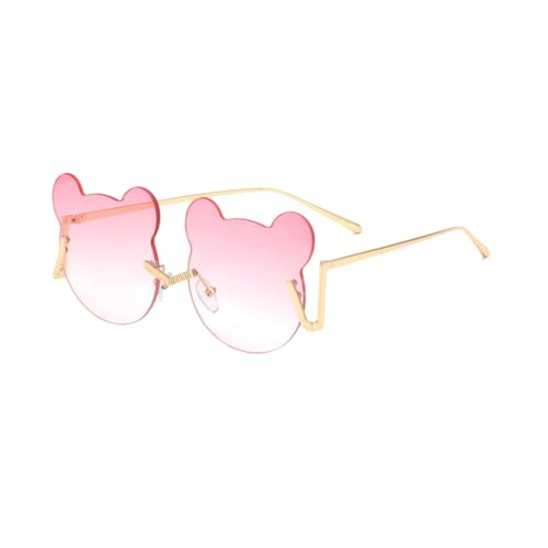 COLLBATH Randlose Bärenförmige Kreative Partybrille Mit Goldrahmen Rosa Witzige Foto Requisite Für Unvergessliche Feiern Mottopartys von COLLBATH