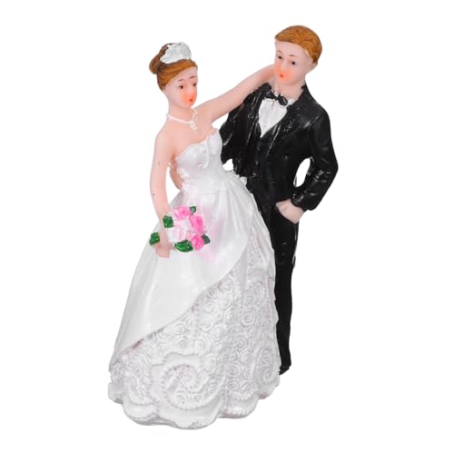COLLBATH Romantische Brautpaar Deko Resin Figuren Hochzeitstortenaufsatz Stilvolles Braut und Bräutigam Ornament für Hochzeitsfeier Jubiläum Party Tischdeko von COLLBATH