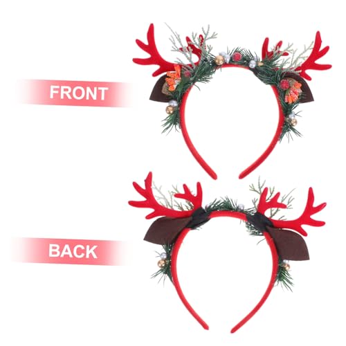 COLLBATH Rotes Rentier-geweih Haarband Leichtes Weihnachts-accessoire mit Grünem Gras-design Bequemes Kreatives Haarreif für Festliche Partys Vielseitig für Familie und Cosplay COLLBATH Rotes Rentier-geweih Haarband Leichtes Weihnachts-accessoire mit Grünem Gras-design Bequemes Kreatives Haarreif für Festliche Partys Vielseitig für Familie und Cosplay von COLLBATH