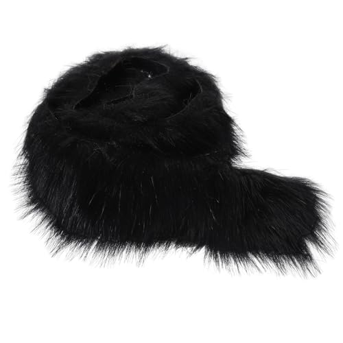 COLLBATH Schwarzes Faux Fur Band für DIY Basteln Weiches Kunstfellband mit Flauschiger Textur für Kleidung Schuhe Taschen und Heimdeko Vielseitig Einsetzbar und Wärmend von COLLBATH