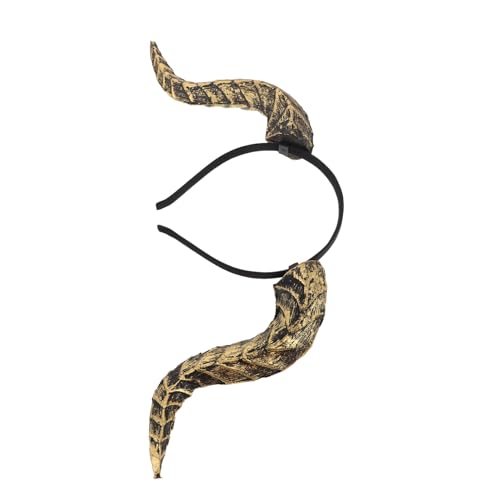 COLLBATH Teufelshorn Stirnband Gothic Teufelshörner Gebogene Dämonenhörner Gehörntes Cosplay Accessoire Karneval Stirnband Horn Haarreif Halloween Kostüm Accessoire Halloween Kopfbedeckung von COLLBATH