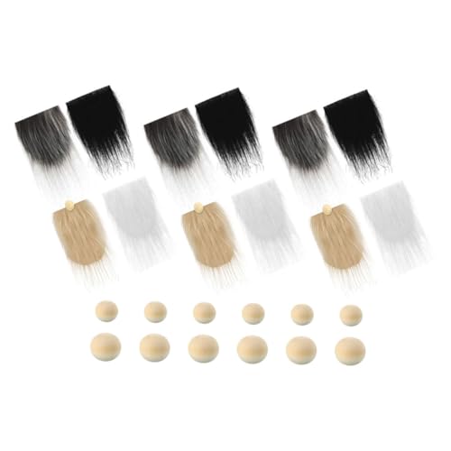 COLLBATH Vielseitiges Wichtelbart Kunstfell mit Holzperlen DIY Bastelzubehör für Weihnachtswichtel Dekoration Einfache Handhabung Langlebiges Polyester und Holzmaterial für von COLLBATH