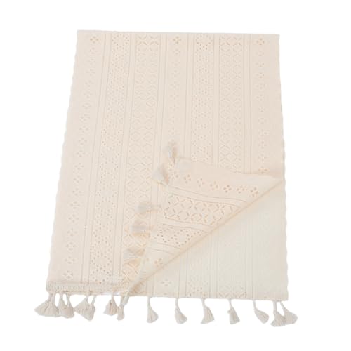 COLLBATH Vintage Tischdecke mit Fransen rutschfeste Abdeckung für Couchtisch und Nachttisch Minimalistische Dekoration für von COLLBATH