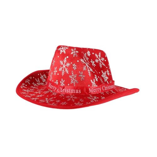 COLLBATH Lebendige Weihnachtsmütze Weihnachtsmannmütze Schneeflocken Unisex-cowgirl-hut Für Feiertagspartys Fotoshooting-requisiten von COLLBATH