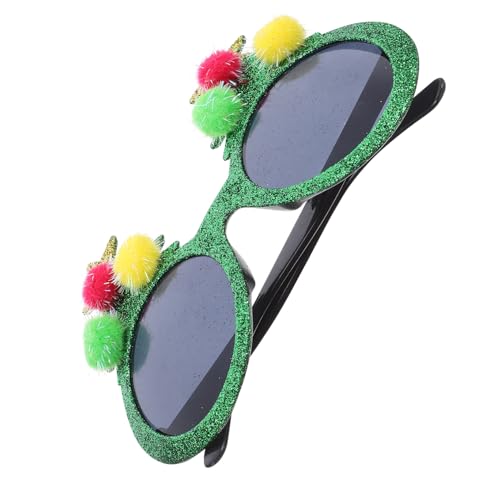 COLLBATH Weihnachtsdekorationsbrille Partybrillen Requisiten Partygeschenkbrille Neujahrsbrille Weihnachtspartybrille Foto Requisiten Urlaubsbrille Partybrille Grüner Kunststoff von COLLBATH