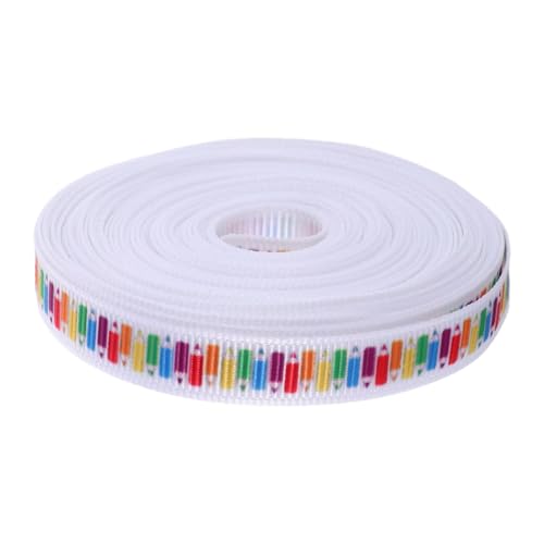 COLLBATH Yards Polyester Geschenkband mit Bleistiftmuster für Kreative Bastelprojekte und Geschenkverpackungen für Ersten Schultag von COLLBATH