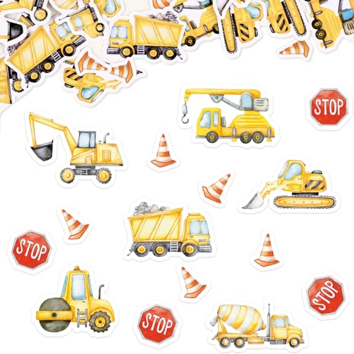 100pcs Baukonfetti Geburtstag Konfetti Baustelle Happy Birthday Tischdeko Geburtstag Konfetti Streudeko Geburtstag Partydeko Transport Thema Deko Verkehrszone von COLOFALLA