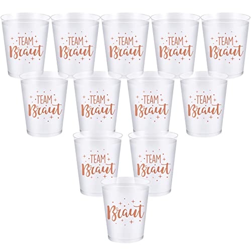12 Stück Braut und Team Braut Becher JGA Frauen Cups Trinkbecher Tassen Team Bride mit Rosagold Folie JGA Accessoires Frauen Deko für Junggesellinnenabschied Bachelorette 12 Stück Braut und Team Braut Becher JGA Frauen Cups Trinkbecher Tassen Team Bride mit Rosagold Folie JGA Accessoires Frauen Deko für Junggesellinnenabschied Bachelorette von COLOFALLA