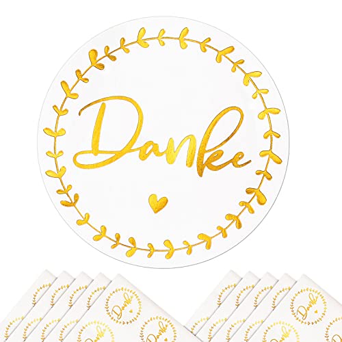 COLOFALLA 120 Stück 4cm Danke Aufkleber Goldfolie Sticker Rund Dankeschön Etiketten Selbstklebend Thank You Klebeetiketten Geschenkaufkleber Deko für Hochzeit Taufe Kommunion Konfirmation von COLOFALLA