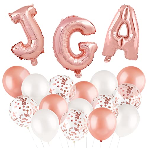 18 Pcs JGA Deko Frauen Luftballons Junggesellinnenabschied Rosegold JGA Folienballons Latexballons Girlande Deko Bride To Be Bachelorette Dekoration Set (JGA) von COLOFALLA