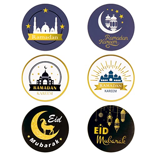 180 Pcs 3.5cm Ramadan Sticker Aufkleber Ramadan Kareem Eid Mubarak Sticker Islamische Muslim Party Deko Basteln für Geschenke Verpackung von COLOFALLA