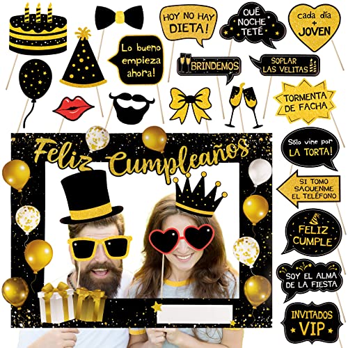 26 Pcs Foto Requisiten Party Fotobox Accessoires auf Spanisch mit Fotorahmen aus Papier Foto Booth 26 Pcs Foto Requisiten Party Fotobox Accessoires auf Spanisch mit Fotorahmen aus Papier Foto Booth von COLOFALLA