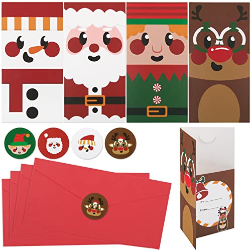 4 Weihnachtskarten Geldgeschenke Verpackung Grußkarten Weihnachten mit 4 roten Umschlägen 12 Aufkleber Karten Weihnachten Klappkarte Glückwunschkarten als Geschenke 4 Weihnachtskarten Geldgeschenke Verpackung Grußkarten Weihnachten mit 4 roten Umschlägen 12 Aufkleber Karten Weihnachten Klappkarte Glückwunschkarten als Geschenke von COLOFALLA