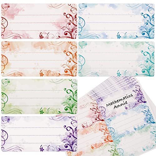 60 Stück Etiketten zum Beschriften Blumen Selbstklebend Namensetiketten Buchetiketten Klebeetiketten zum Beschriften Klebeschilder Aufkleber Sticker Etiketten Bunt für Bücher Boxen Flasche von COLOFALLA