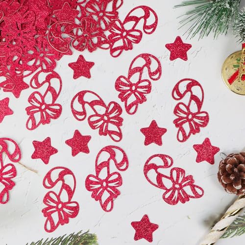 60 Stück Weihnachten Konfetti Rot Weihnachtsdeko Weihnachten Tischdeko Zuckerstangen Stern Konfetti Glitzer Weihnachten Deko Glitzer DIY 60 Stück Weihnachten Konfetti Rot Weihnachtsdeko Weihnachten Tischdeko Zuckerstangen Stern Konfetti Glitzer Weihnachten Deko Glitzer DIY von COLOFALLA