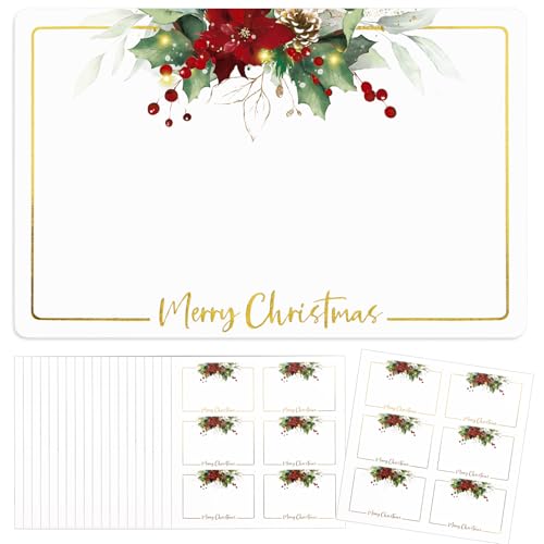 COLOFALLA 120 Stücke Geschenkaufkleber Weihnachten 4.5x7 cm Etiketten Weihnachten Geschenketiketten zum Beschriften Selbstkleben Merry Christmas Namensaufkleber Weihnachten (A) von COLOFALLA