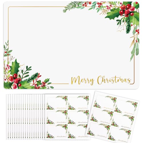 COLOFALLA 120 Stücke Geschenkaufkleber Weihnachten Etiketten Weihnachten Geschenketiketten zum Beschriften Selbstkleben auf Englisch Namensaufkleber Weihnachten (B) von COLOFALLA