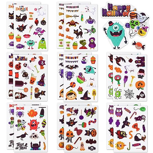 COLOFALLA 228 pcs 16 Blätter Halloween Aufkleber Halloween Sticker Dekorative Sticker Halloween Elemente Aufkleber Selbstklebend für Kinder zum Basteln Scrapbooking DIY Monster Geist Kürbis Hexenhut COLOFALLA 228 pcs 16 Blätter Halloween Aufkleber Halloween Sticker Dekorative Sticker Halloween Elemente Aufkleber Selbstklebend für Kinder zum Basteln Scrapbooking DIY Monster Geist Kürbis Hexenhut von COLOFALLA