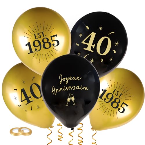 COLOFALLA 24 Stücke Geburtstag Luftballons auf Französisch Geburtstag Deko Ballons aus Latax (40) von COLOFALLA