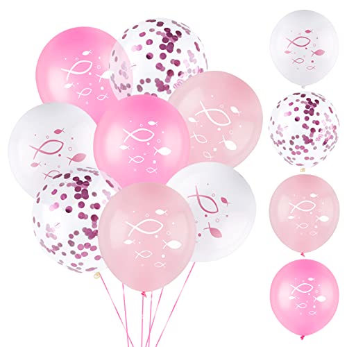 COLOFALLA 40 Stück Luftballons Taufe Kommunion Konfirmation Deko Erstkommunion Dekoration Rosa Weiß Fische Ballons mit Bänder für Mädchen Geburtstag Hochzeit COLOFALLA 40 Stück Luftballons Taufe Kommunion Konfirmation Deko Erstkommunion Dekoration Rosa Weiß Fische Ballons mit Bänder für Mädchen Geburtstag Hochzeit von COLOFALLA