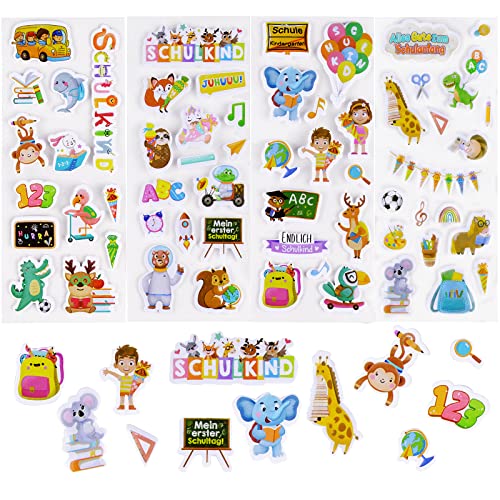COLOFALLA 8 Blatt 3D Sticker Einschulung Aufkleber Deko für Schultüte Füllung Schulanfang Schulkind Schuleinführung Geschenke für Junge Mädchen zum DIY Basteln COLOFALLA 8 Blatt 3D Sticker Einschulung Aufkleber Deko für Schultüte Füllung Schulanfang Schulkind Schuleinführung Geschenke für Junge Mädchen zum DIY Basteln von COLOFALLA