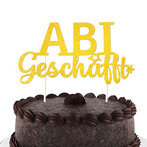 COLOFALLA Cake Topper Abi Geschafft Abitur 2025 Tortendeko Gold Glitzer Torten Topper Abschluss Bestandene Prüfung Cupcake Deko Tortenstecker Abschlussfeier Graduation Party Deko Geschenke COLOFALLA Cake Topper Abi Geschafft Abitur 2025 Tortendeko Gold Glitzer Torten Topper Abschluss Bestandene Prüfung Cupcake Deko Tortenstecker Abschlussfeier Graduation Party Deko Geschenke von COLOFALLA