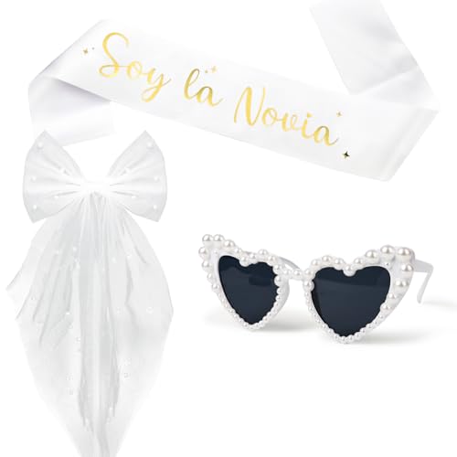 COLOFALLA JGA Frau Accessoires Set Herz Brille Schleife Schleier Schärpe auf Spanisch Braut Partydeko Frauen Junggesellenabschied Frauen für Hochzeit COLOFALLA JGA Frau Accessoires Set Herz Brille Schleife Schleier Schärpe auf Spanisch Braut Partydeko Frauen Junggesellenabschied Frauen für Hochzeit von COLOFALLA