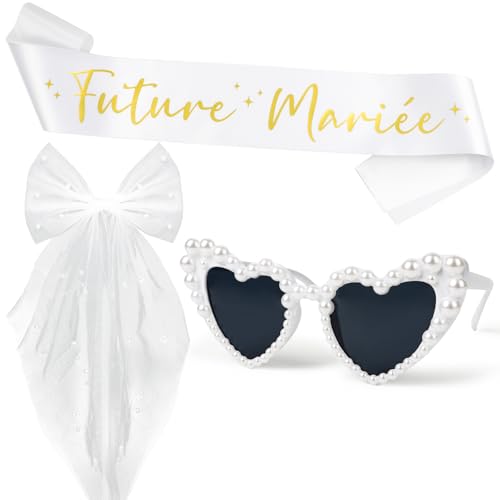 COLOFALLA JGA Frau Accessoires Set Herz auf Französisch Brille Schleife Schleier Schärpe auf Spanisch Braut Partydeko Frauen Junggesellenabschied Frauen für Hochzeit COLOFALLA JGA Frau Accessoires Set Herz auf Französisch Brille Schleife Schleier Schärpe auf Spanisch Braut Partydeko Frauen Junggesellenabschied Frauen für Hochzeit von COLOFALLA