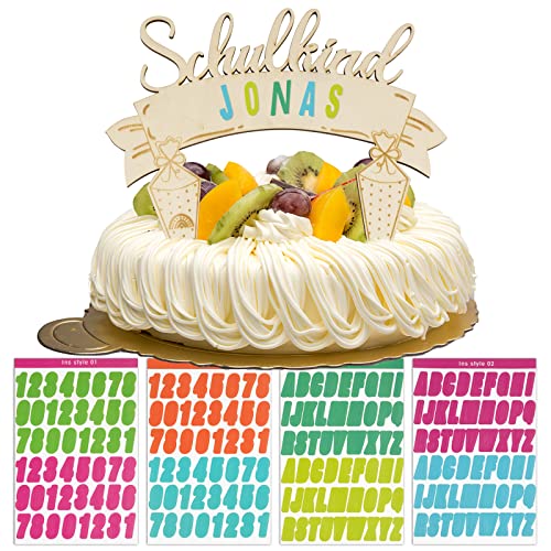 Cake Topper Schulkind Holz DIY Tortendeko Einschulung Schulanfang Torten Topper mit 4 Blätter Buchstaben Zahlen Sticker Kuchendeko Schuleinführung Party Deko Geschenk für Junge Mädchen Kinder Cake Topper Schulkind Holz DIY Tortendeko Einschulung Schulanfang Torten Topper mit 4 Blätter Buchstaben Zahlen Sticker Kuchendeko Schuleinführung Party Deko Geschenk für Junge Mädchen Kinder von COLOFALLA
