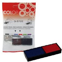 2 COLOP Ersatzstempelkissen E/12/2 blau/rot 5,5 x 0,8 cm von COLOP