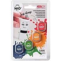 4 COLOP Stempelkissen Little Nio Classic noble blue, smooth green, shiny orange, brave red 4x 1,7 x 1,7 cm 4 COLOP Stempelkissen Little Nio Classic noble blue, smooth green, shiny orange, brave red 4x 1,7 x 1,7 cm von COLOP